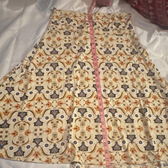LuLaRoe A-Line Skirt with Blue and Orange Pattern - Picture 3 of 4